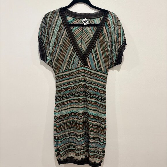 Missoni Turquoise & Taupe Classic V-Neck Sheath Dress – Size 8 US - Picture 2 of 3